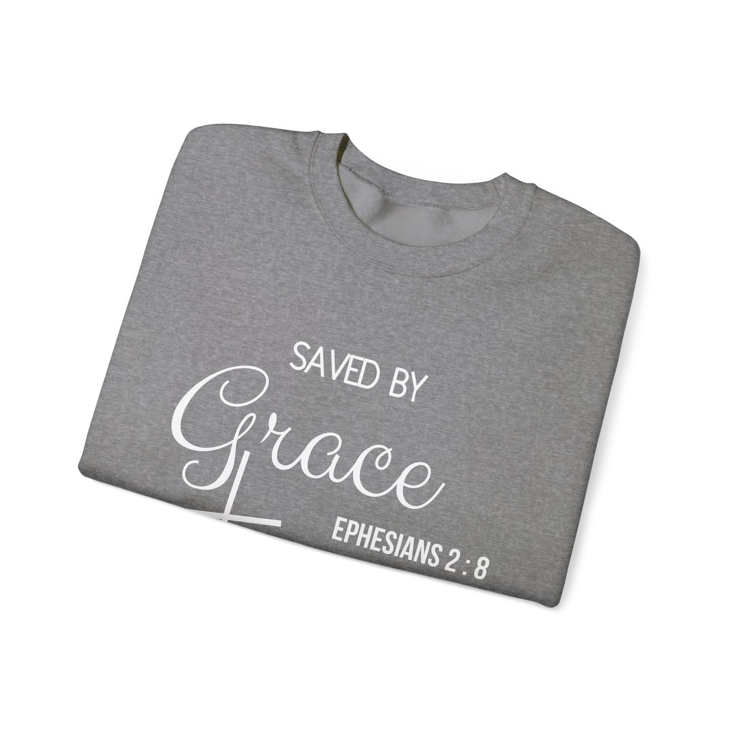 Saved By Grace Men's Heavy Blend™ Crewneck Sweatshirt