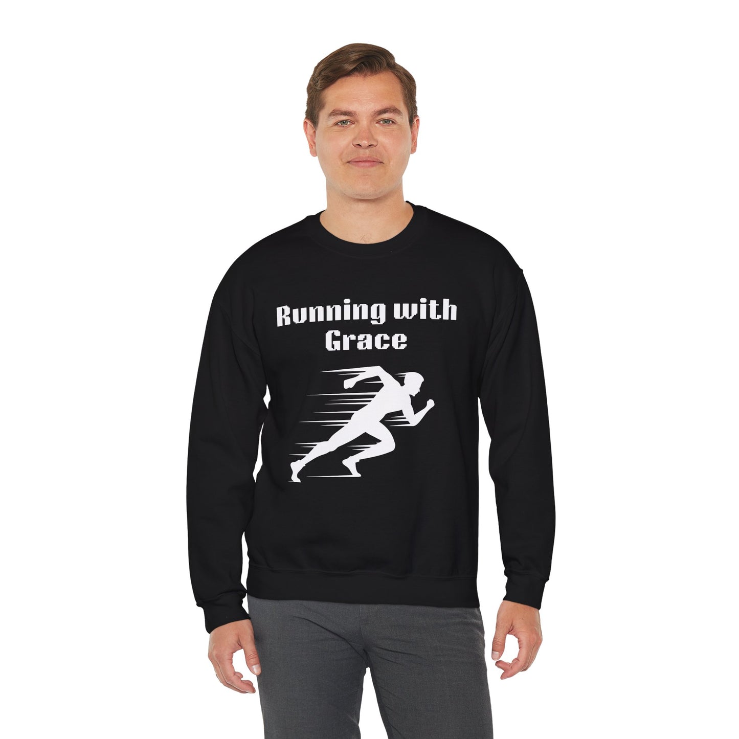 Running With Grace Heavy Blend™ Crewneck Sweatshirt