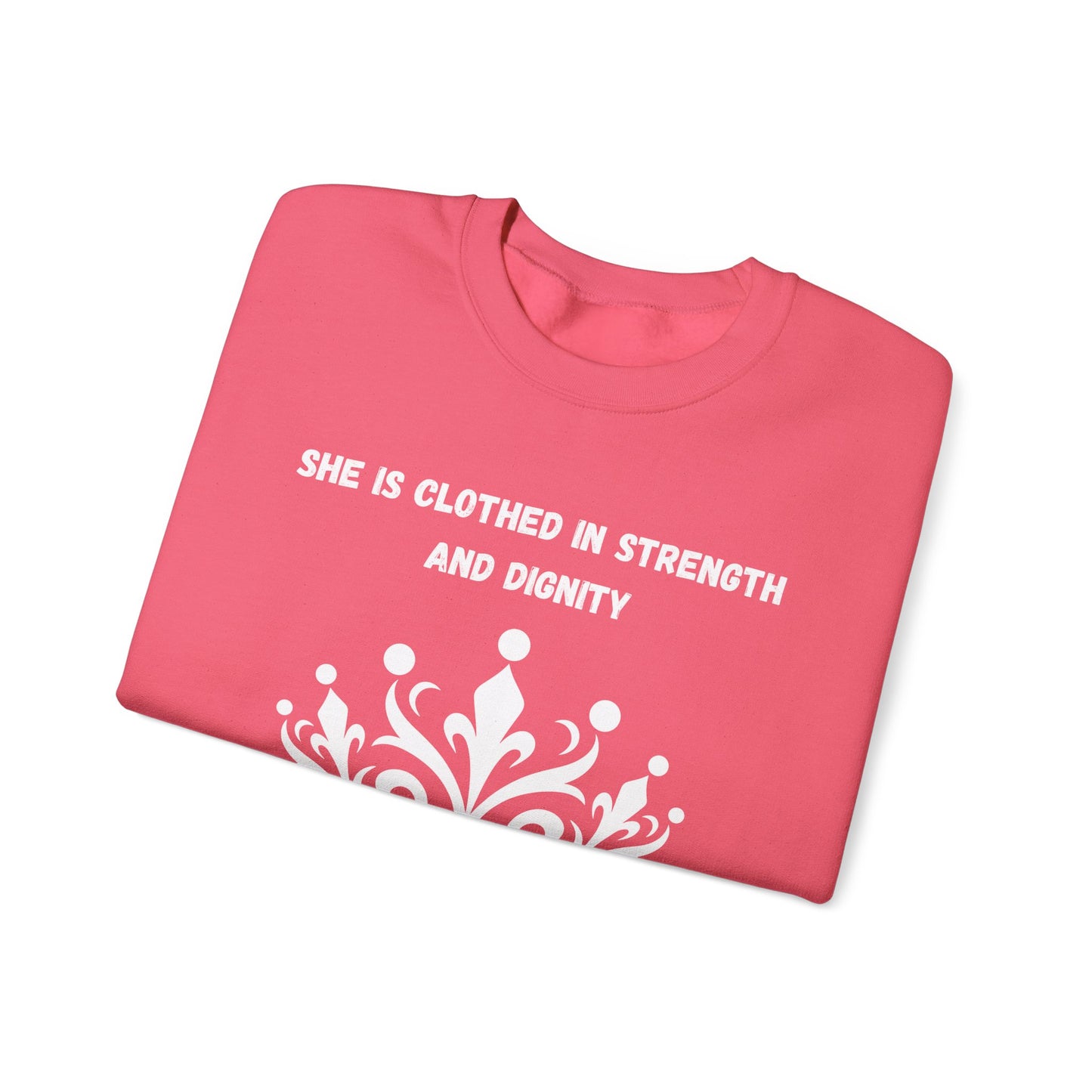 She Is Clothed In Strength And Dignity Heavy Blend™ Crewneck Sweatshirt