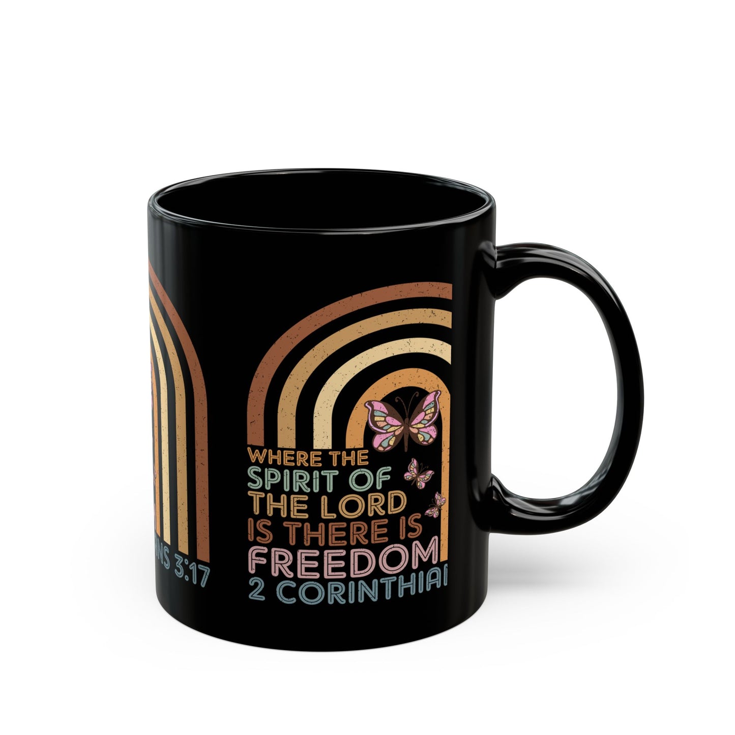 Where the Spirit of the Lord is there is Freedom Black Mug (11oz, 15oz)