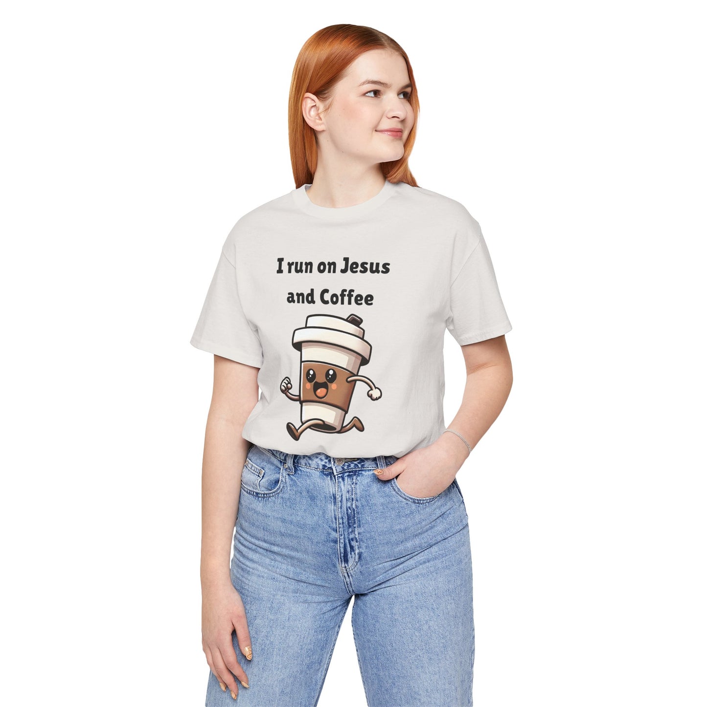 I Run On Jesus And Coffee Jersey Short Sleeve Tee