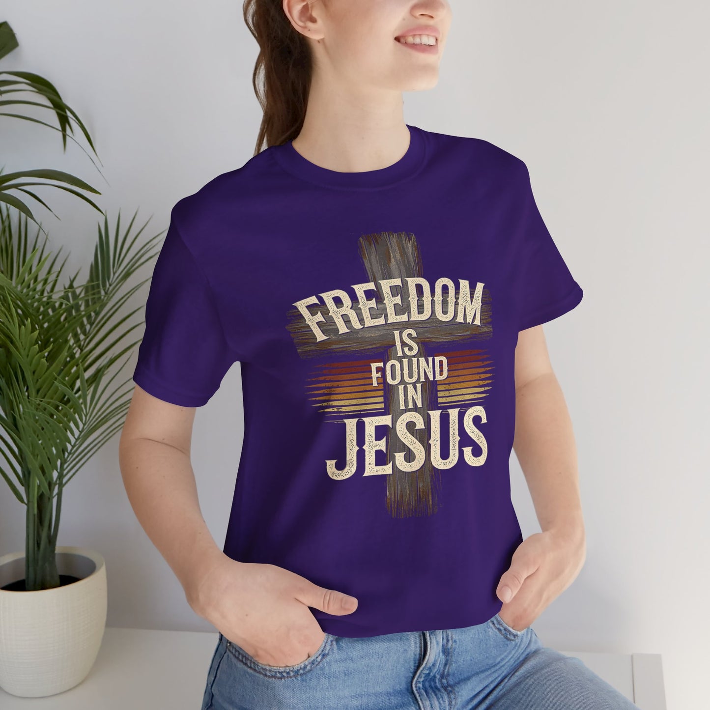 Freedom in found in Jesus Jersey Short Sleeve Tee