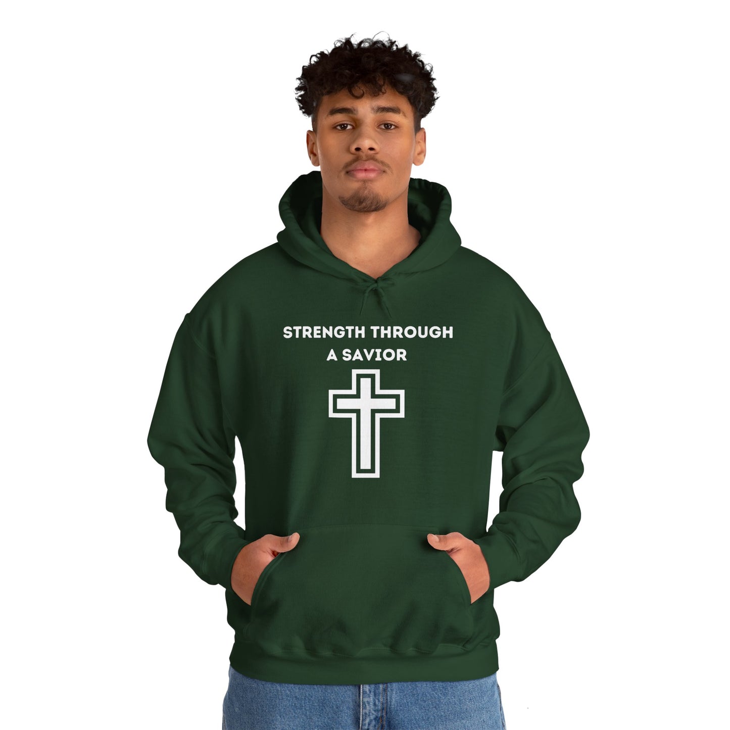 Strength Through A Savior Heavy Blend™ Hooded Sweatshirt