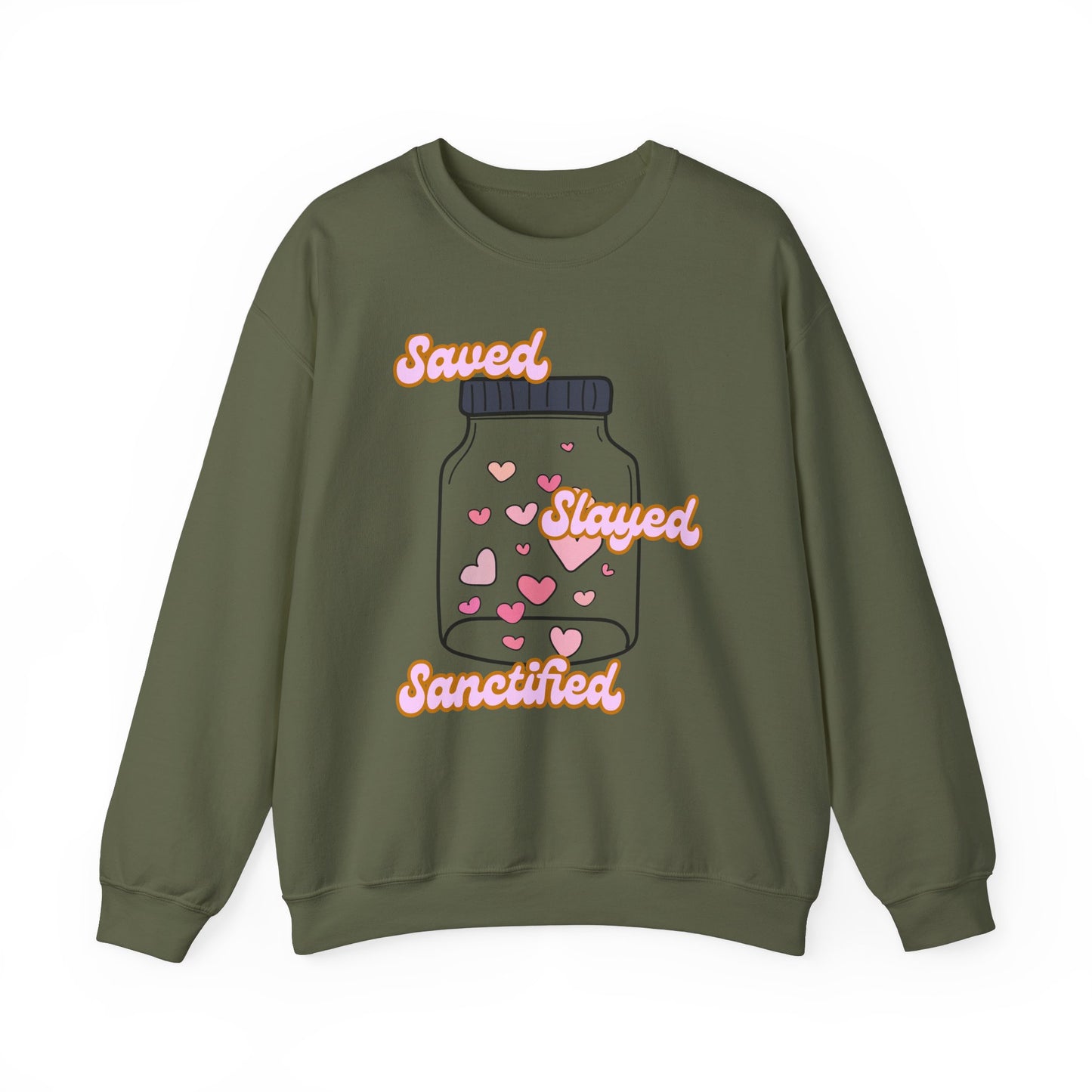 Saved Slayed Sanctified Heavy Blend™ Crewneck Sweatshirt