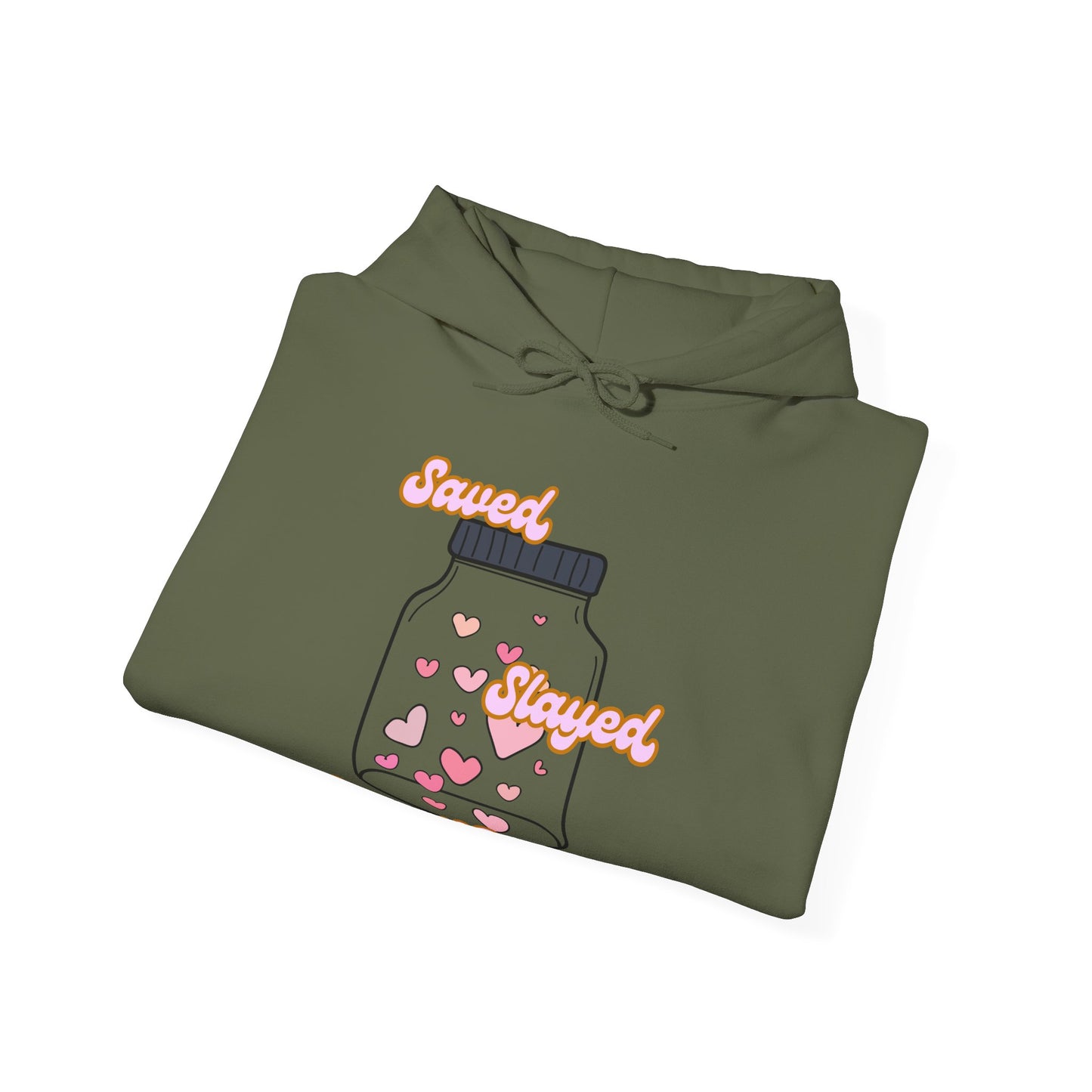 Saved, Slayed, Sanctified Heavy Blend™ Hooded Sweatshirt