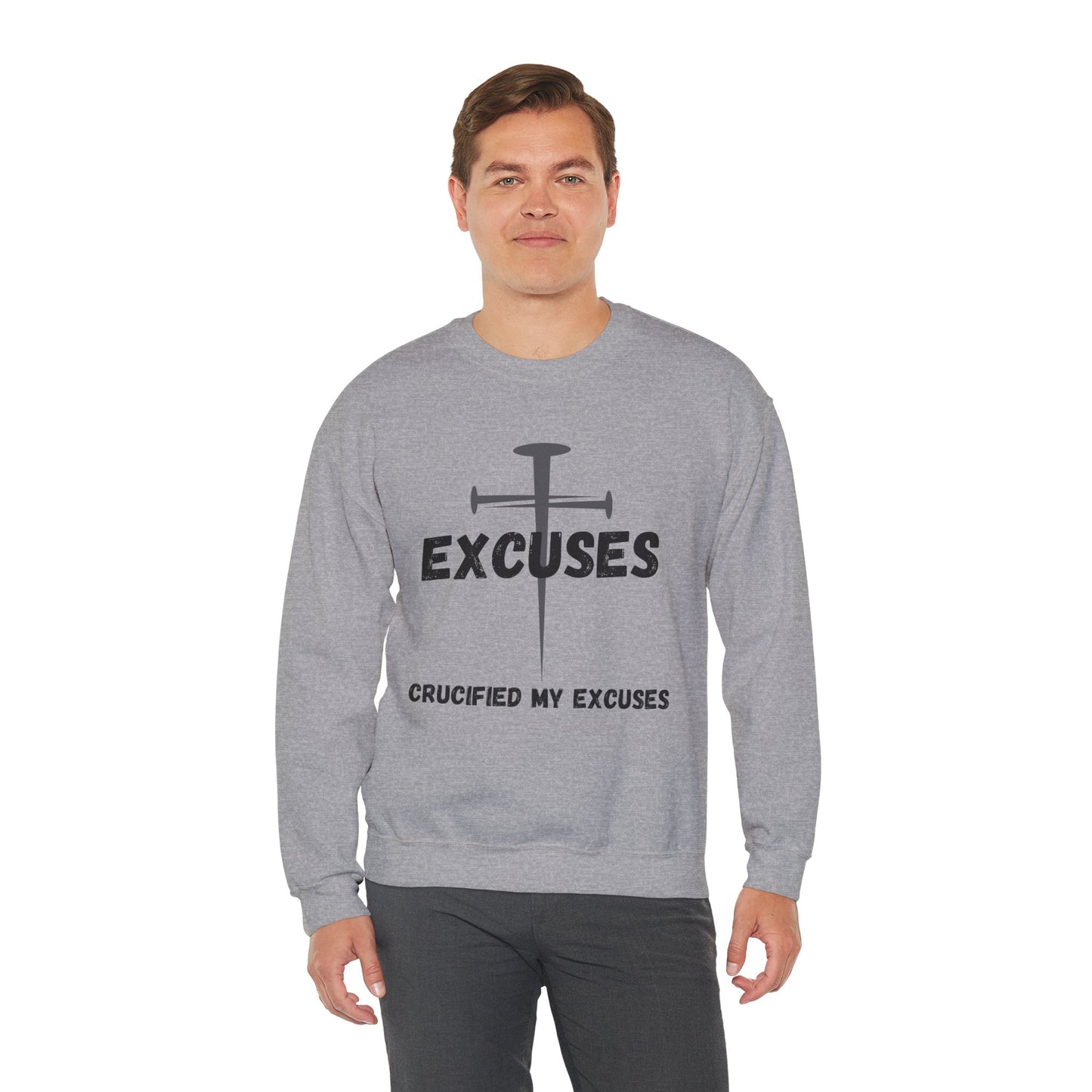 Crucified My Excuses Heavy Blend™ Crewneck Sweatshirt