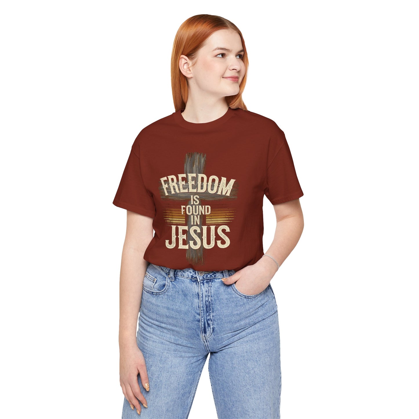 Freedom in found in Jesus Jersey Short Sleeve Tee
