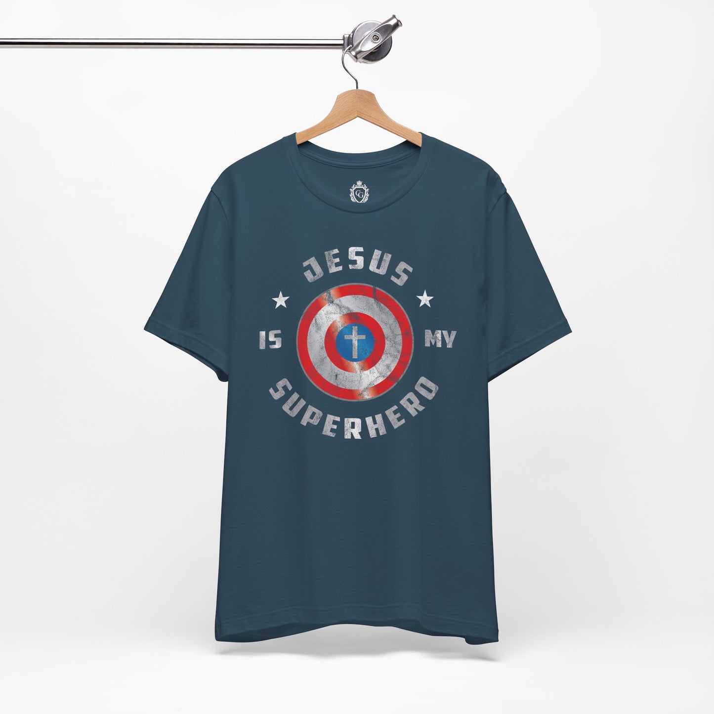 Jesus Is My Super Hero Jersey Short Sleeve Tee