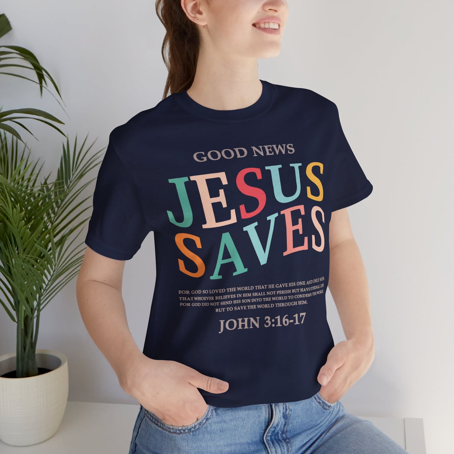 Jesus Saves Jersey Short Sleeve Tee