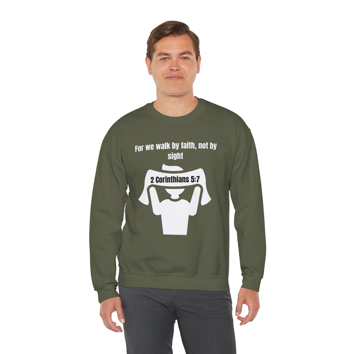 Walk by Faith Heavy Blend™ Crewneck Sweatshirt