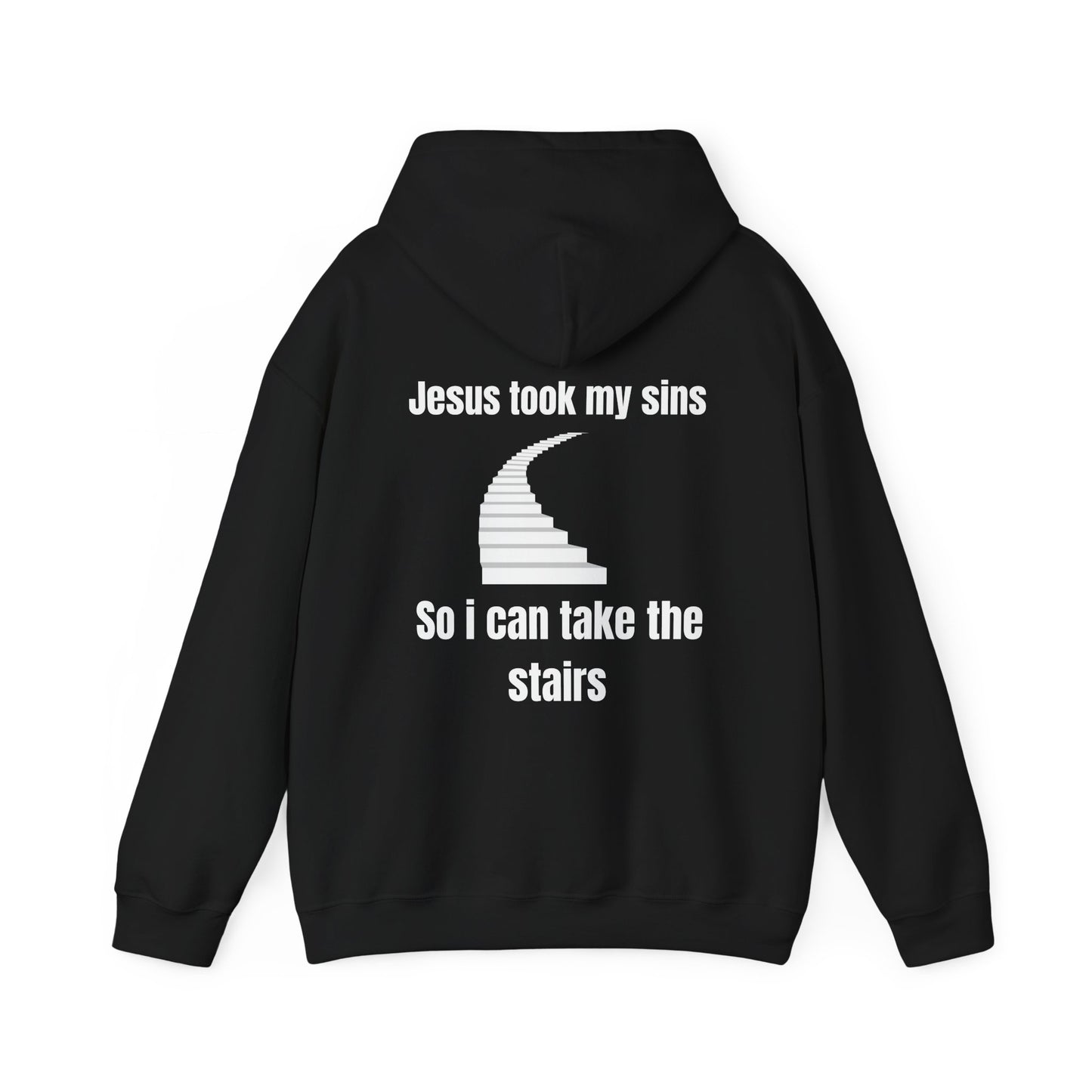 Jesus Took My Sins So I Can Take The Stairs Heavy Blend™ Hooded Sweatshirt