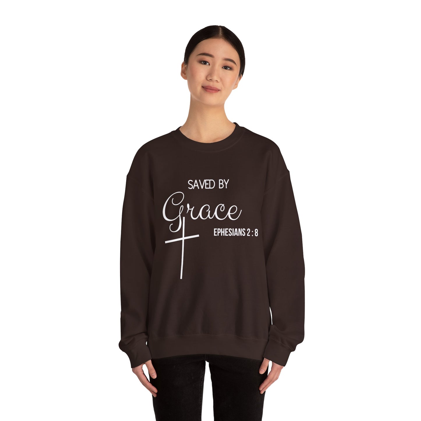 Saved By Grace Men's Heavy Blend™ Crewneck Sweatshirt