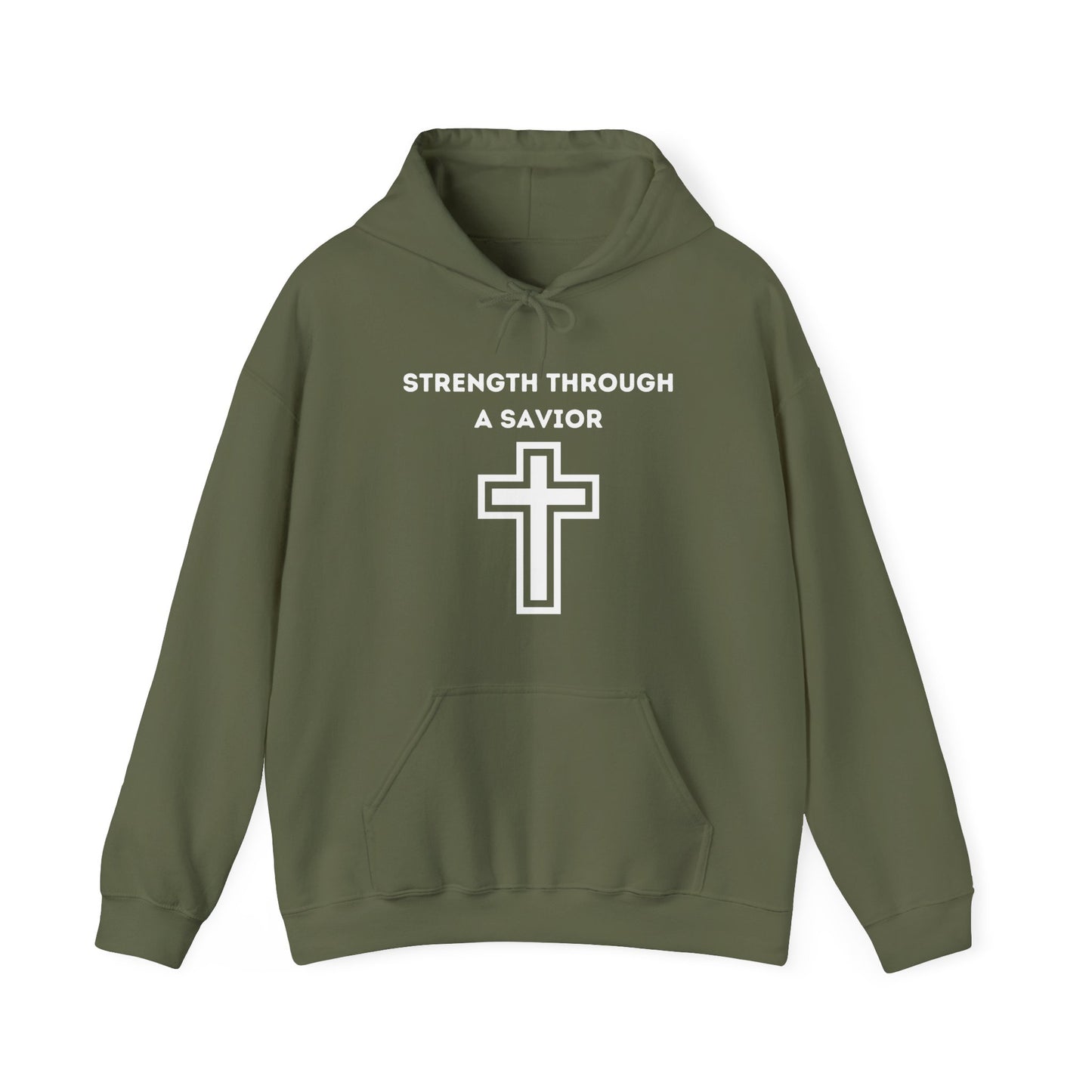 Strength Through A Savior Heavy Blend™ Hooded Sweatshirt