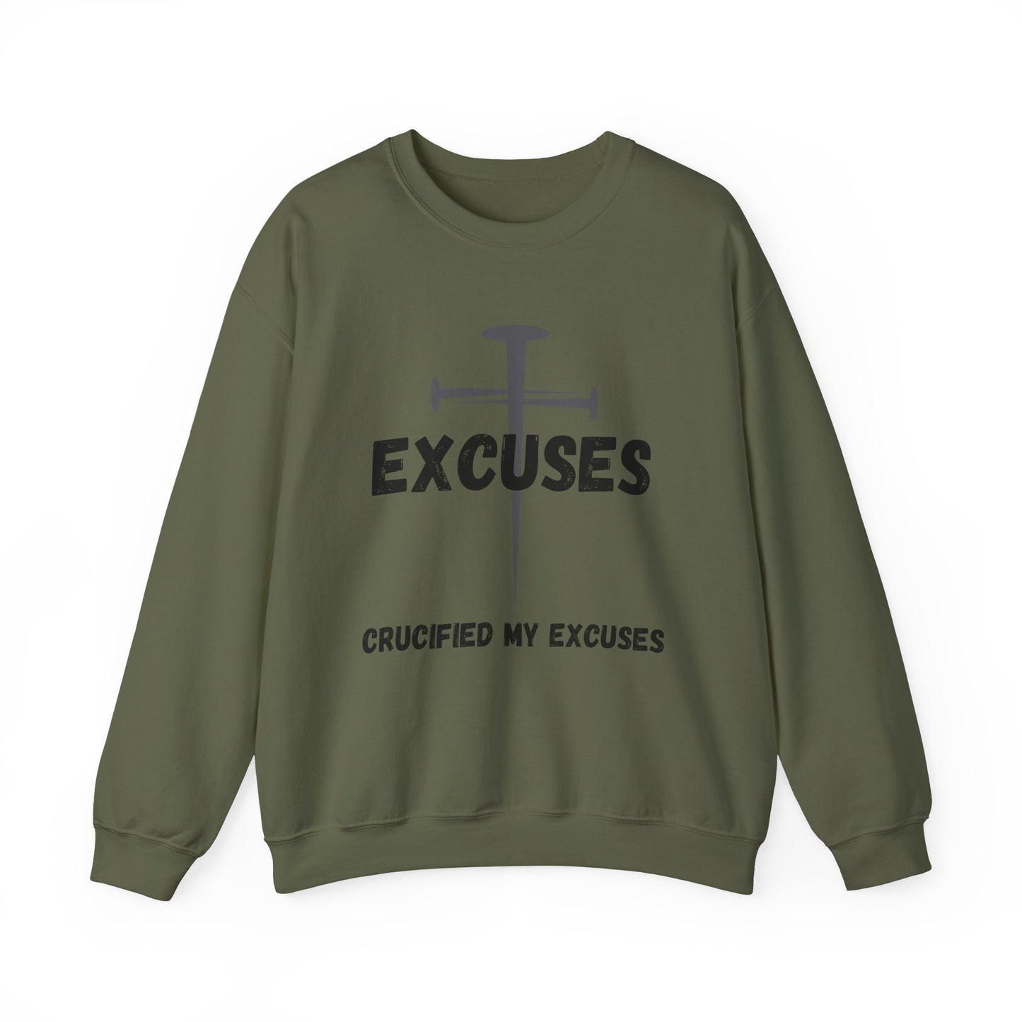 Crucified My Excuses Heavy Blend™ Crewneck Sweatshirt