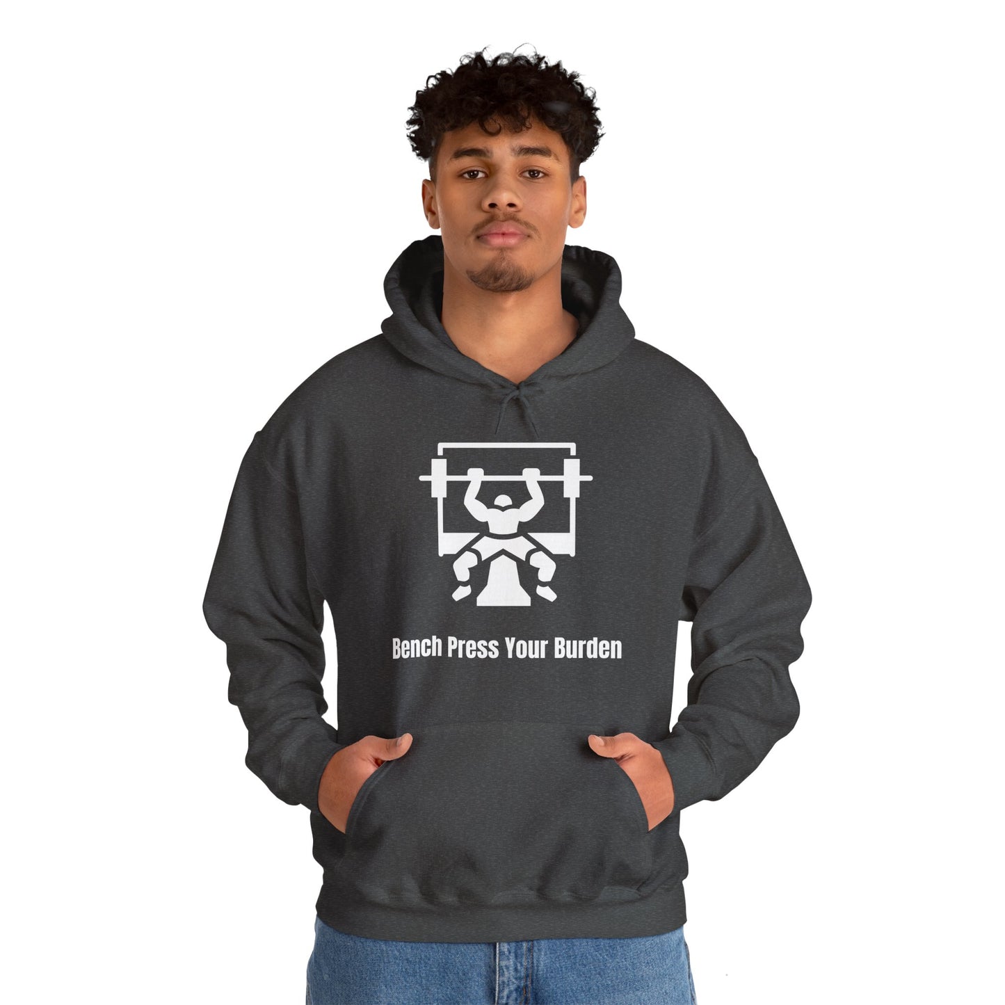 Bench Press Your Burdens Heavy Blend™ Hooded Sweatshirt