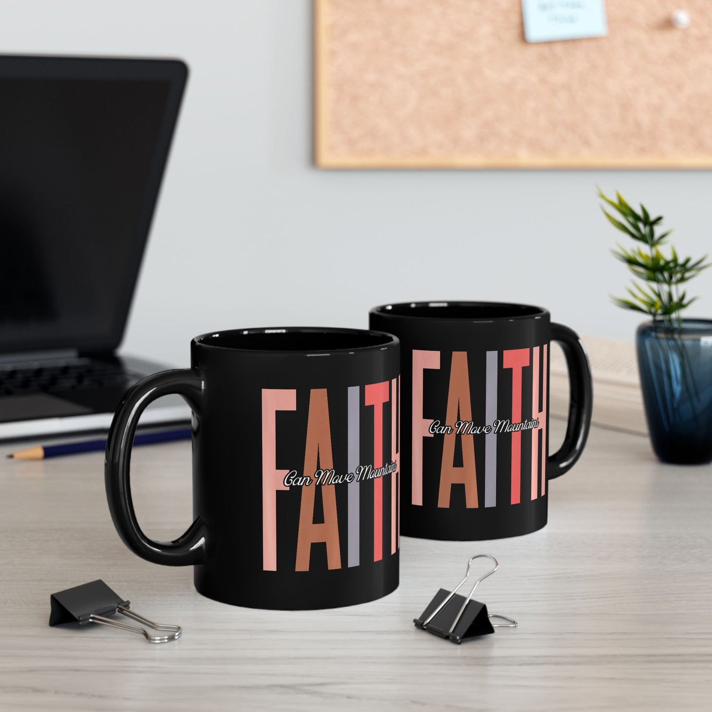 Faith Over Fear Black Mug (11oz, 15oz)