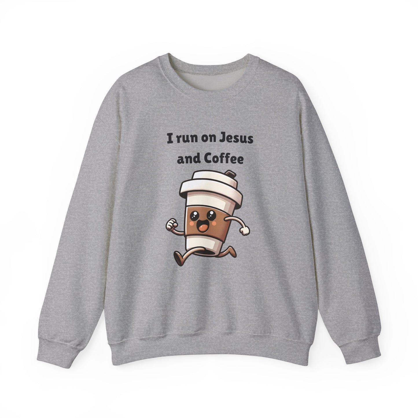 I Run n On Jesus And Coffee Heavy Blend™ Crewneck Sweatshirt