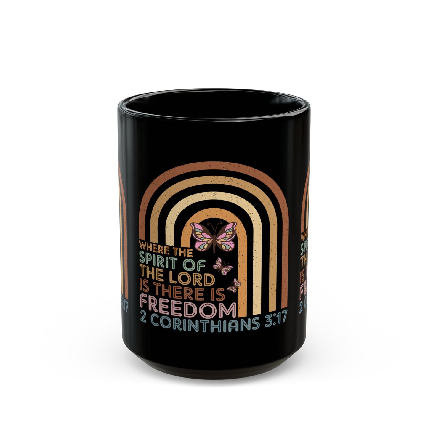 Where the Spirit of the Lord is there is Freedom Black Mug (11oz, 15oz)