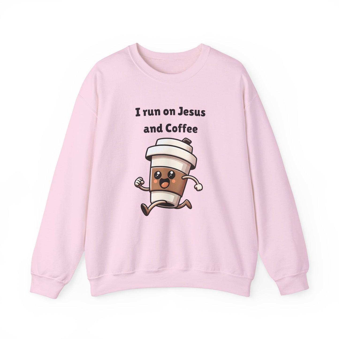 I Run n On Jesus And Coffee Heavy Blend™ Crewneck Sweatshirt