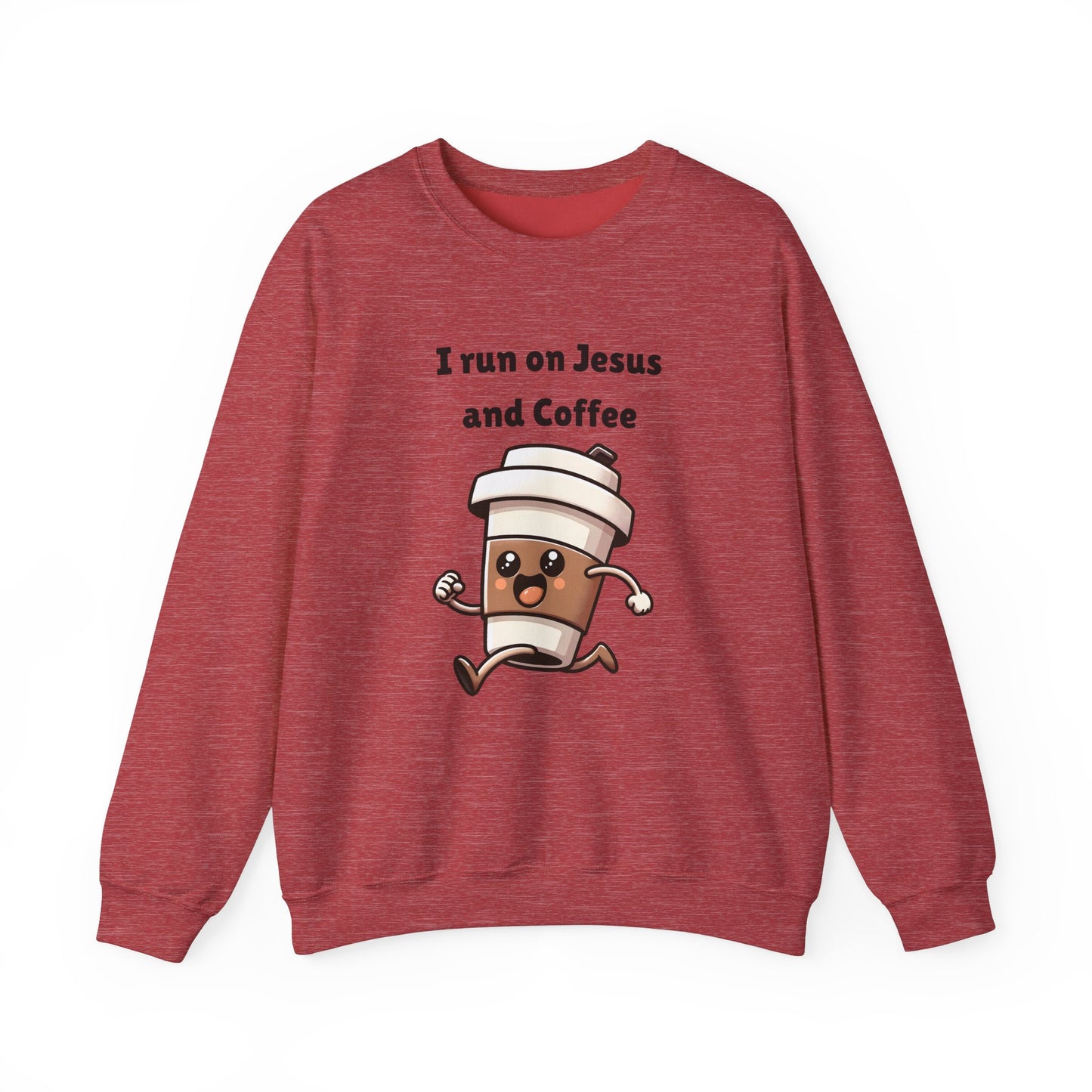 I Run n On Jesus And Coffee Heavy Blend™ Crewneck Sweatshirt