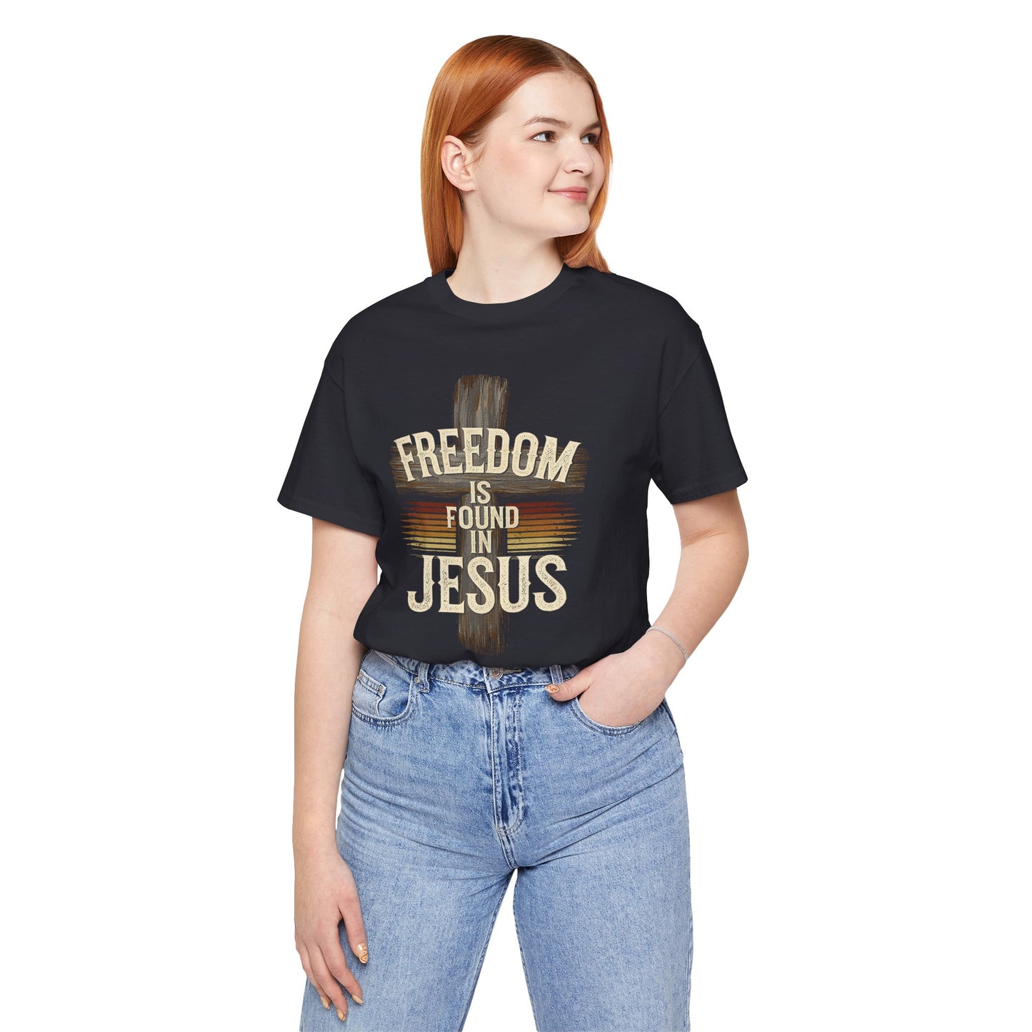 Freedom in found in Jesus Jersey Short Sleeve Tee
