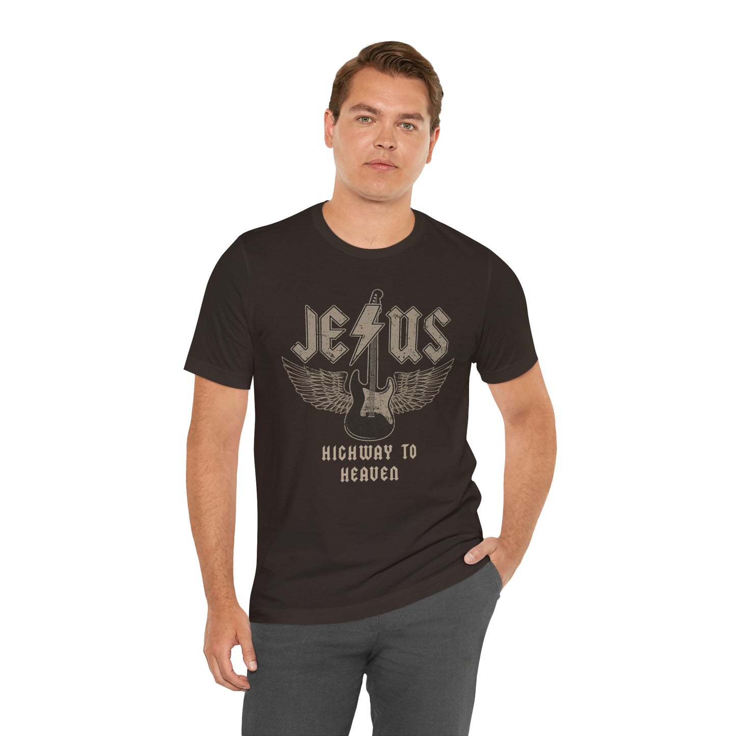 Jesus Highway To Heaven Jersey Short Sleeve Tee