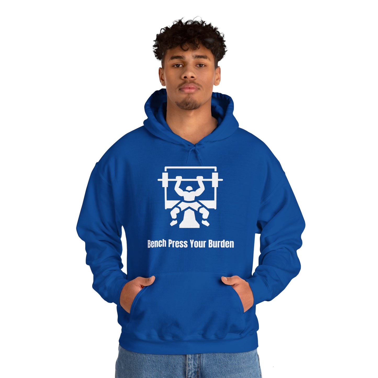 Bench Press Your Burdens Heavy Blend™ Hooded Sweatshirt