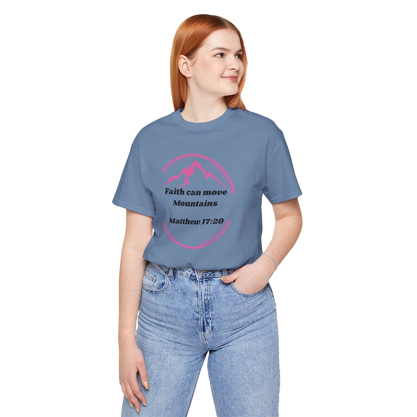 Faith Can Move Mountains Jersey Short Sleeve Tee