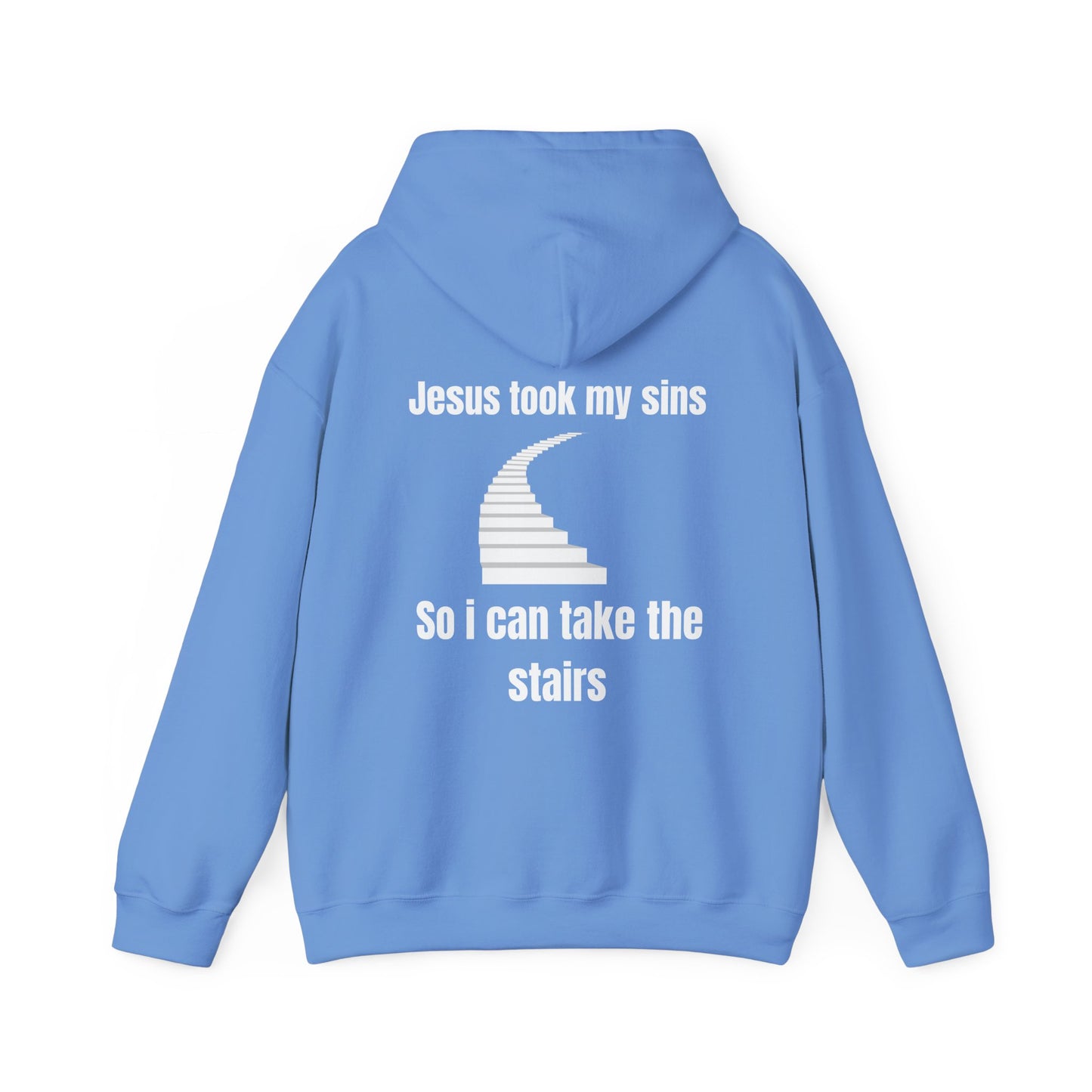 Jesus Took My Sins So I Can Take The Stairs Heavy Blend™ Hooded Sweatshirt