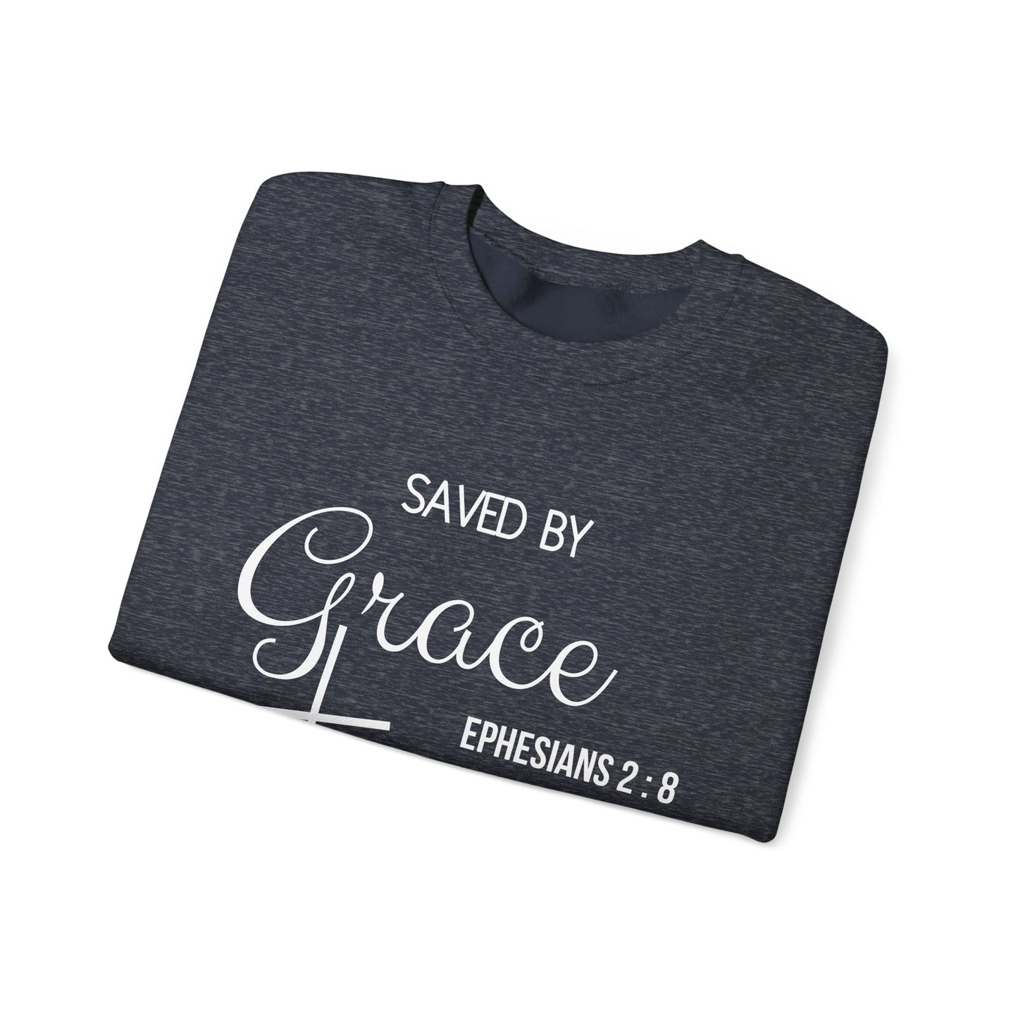 Saved By Grace Men's Heavy Blend™ Crewneck Sweatshirt