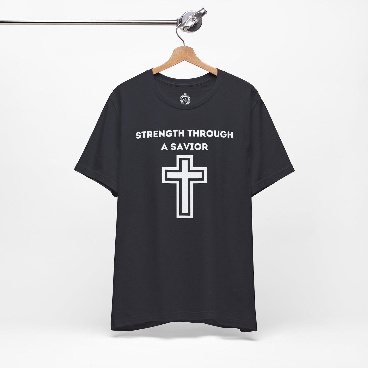 Strength Through A Savior Jersey Short Sleeve Tee