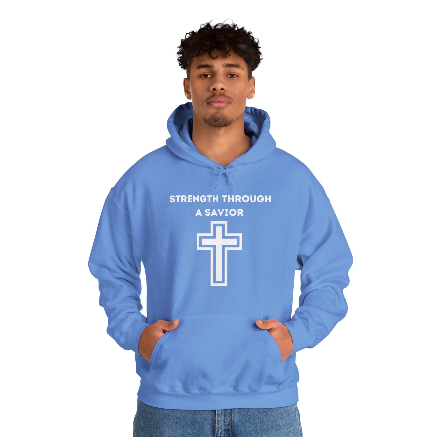 Strength Through A Savior Heavy Blend™ Hooded Sweatshirt