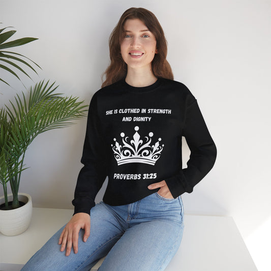 She Is Clothed In Strength And Dignity Heavy Blend™ Crewneck Sweatshirt