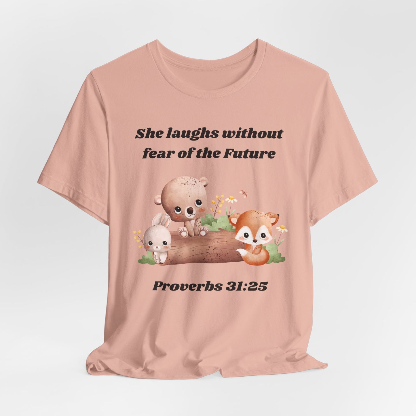 She Laughs Without Fear Of The Future Jersey Short Sleeve Tee