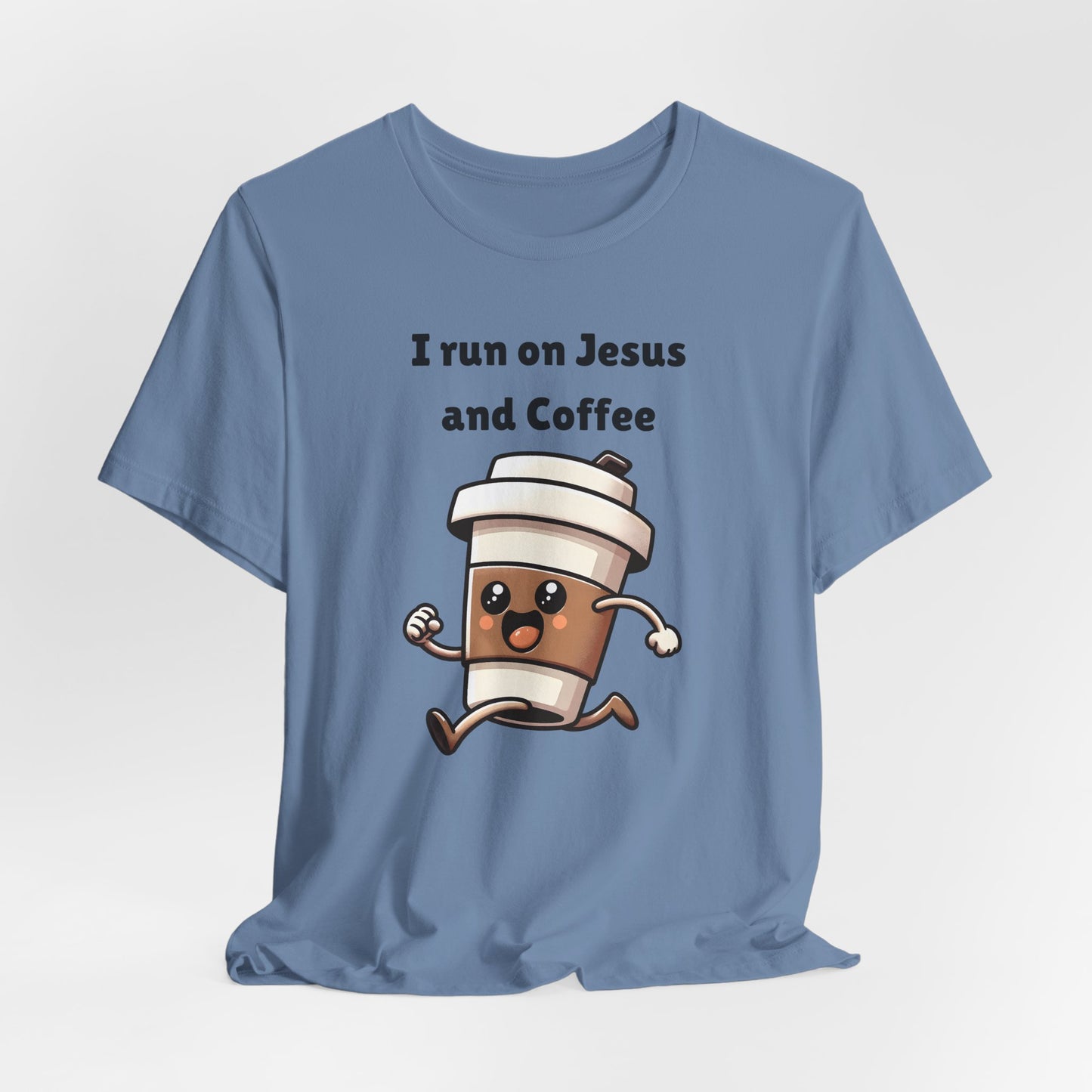 I Run On Jesus And Coffee Jersey Short Sleeve Tee