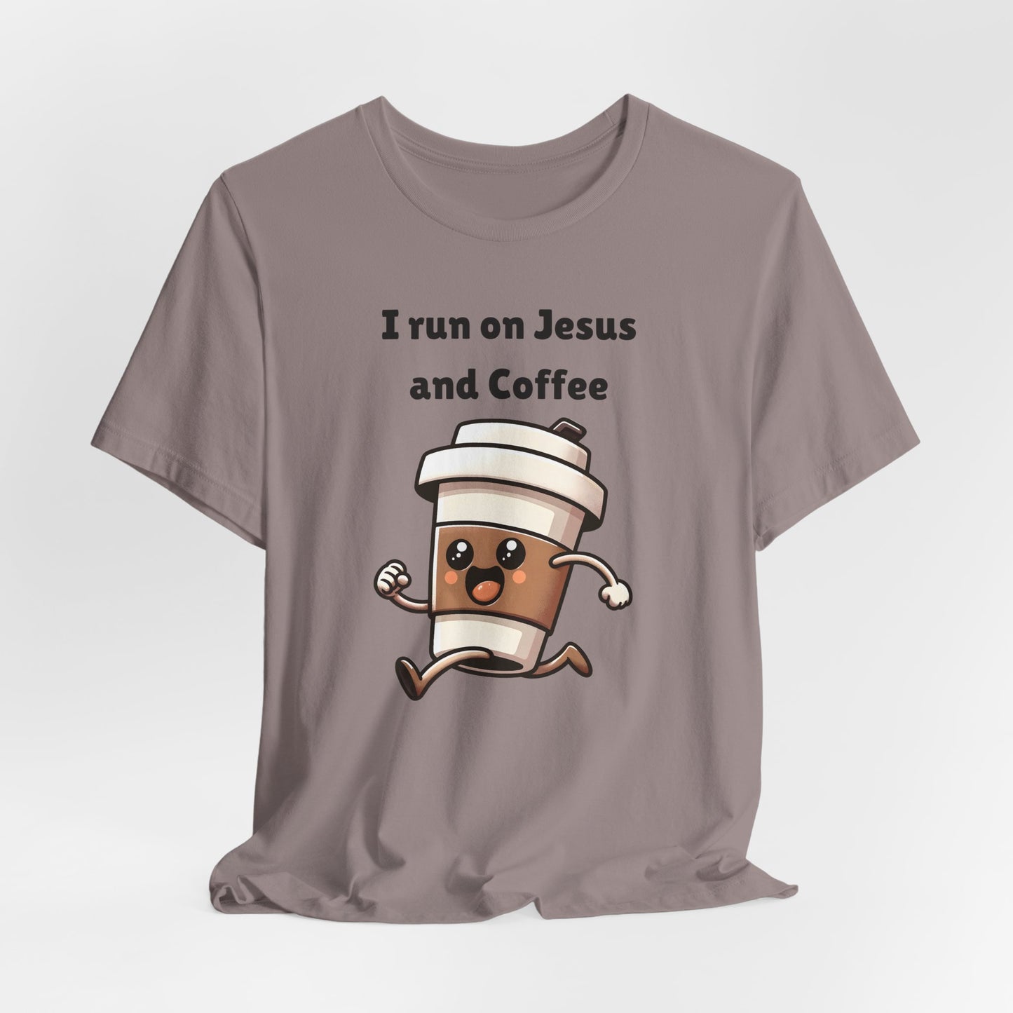 I Run On Jesus And Coffee Jersey Short Sleeve Tee