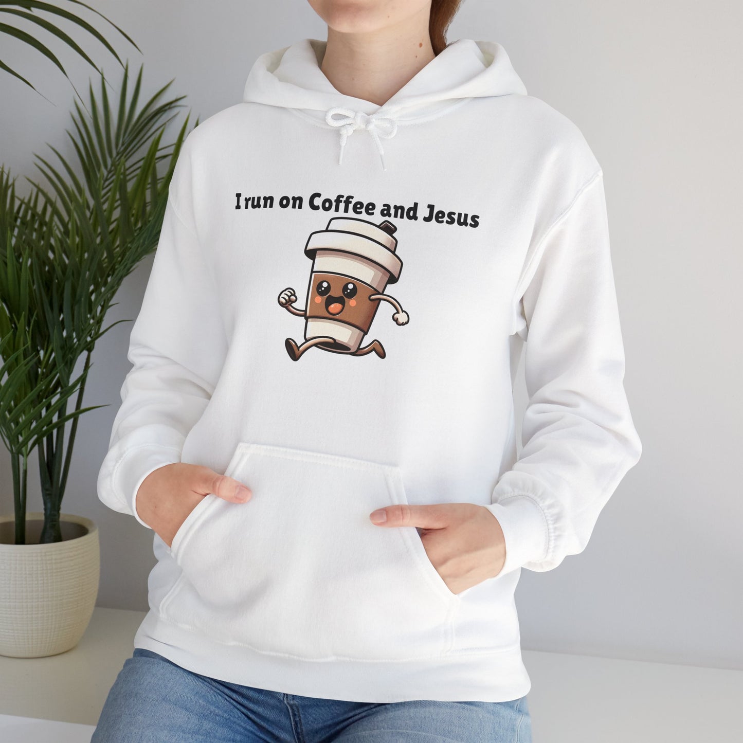 I Run On Coffee And Jesus Heavy Blend™ Hooded Sweatshirt