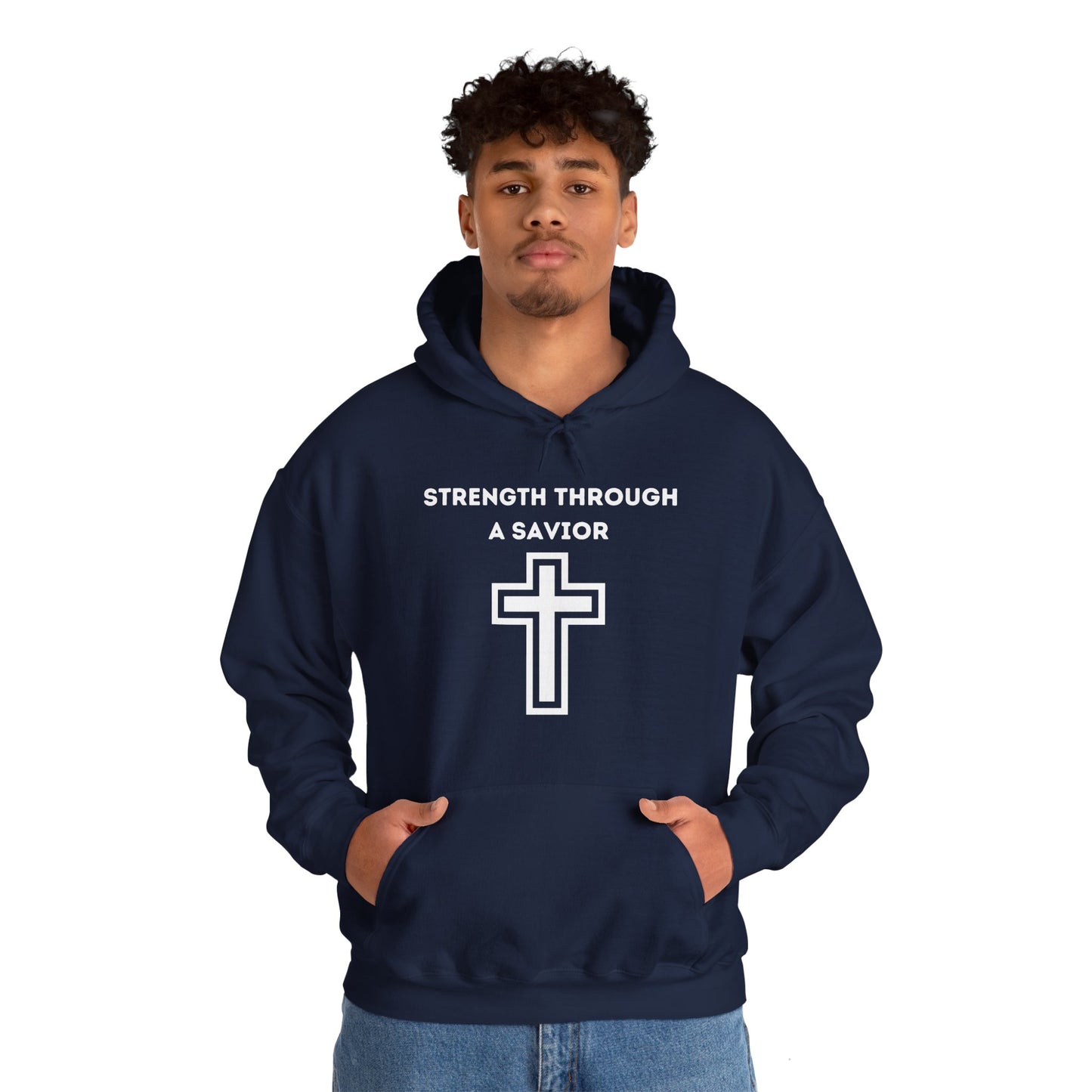 Strength Through A Savior Heavy Blend™ Hooded Sweatshirt