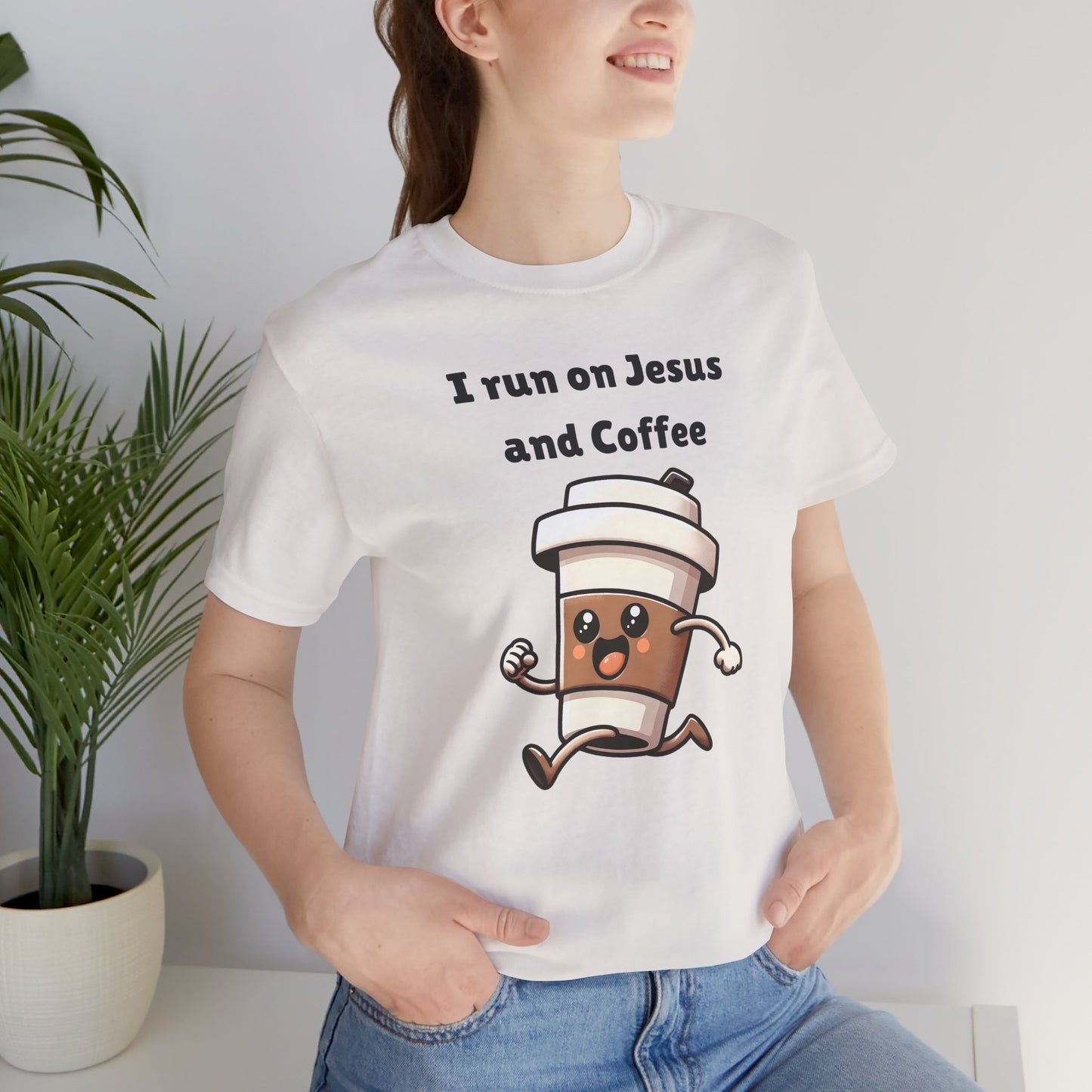 I Run On Jesus And Coffee Jersey Short Sleeve Tee