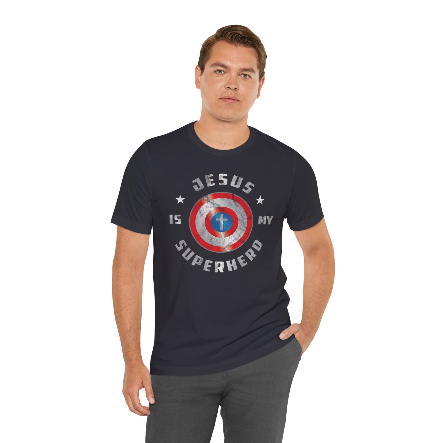 Jesus Is My Super Hero Jersey Short Sleeve Tee