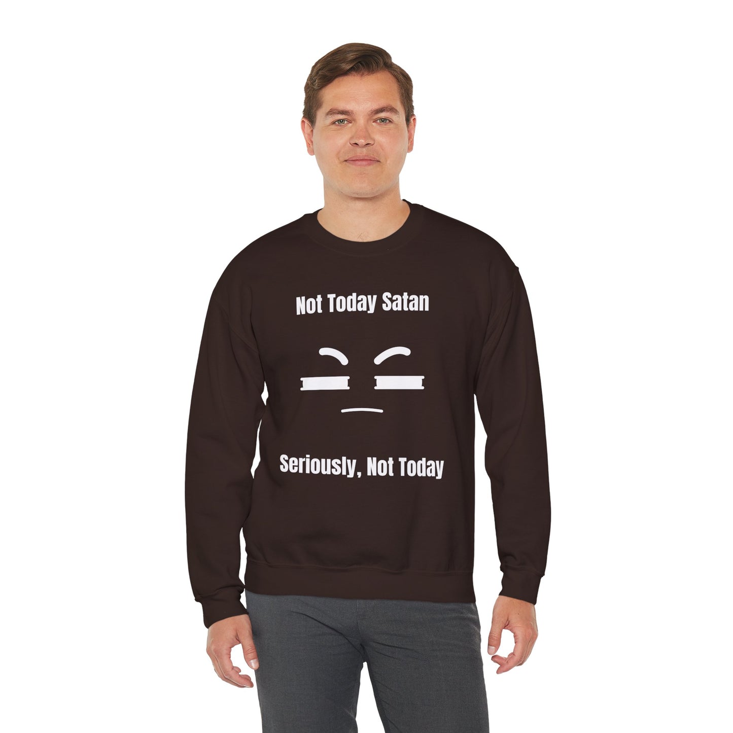 Not Today Satan Heavy Blend™ Crewneck Sweatshirt