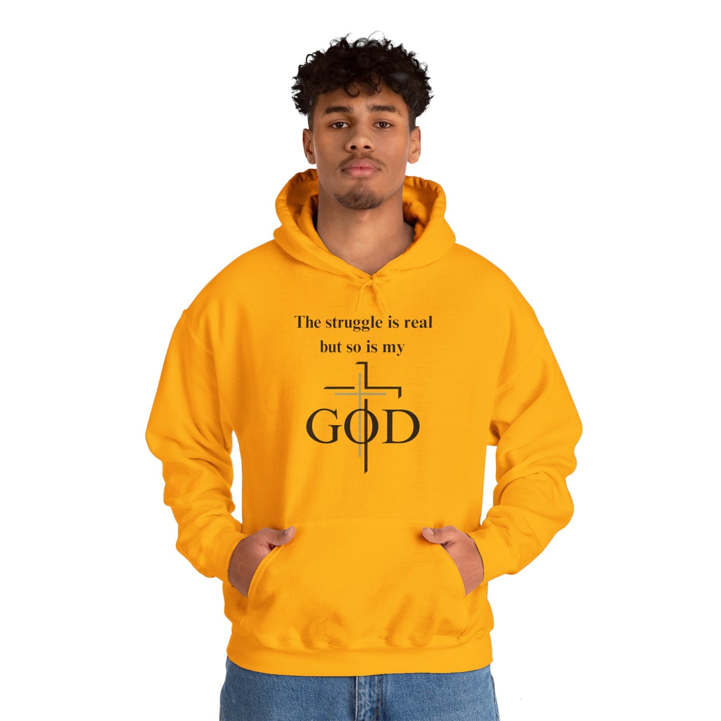 The Struggle Is Real But So Is My God Heavy Blend™ Hooded Sweatshirt