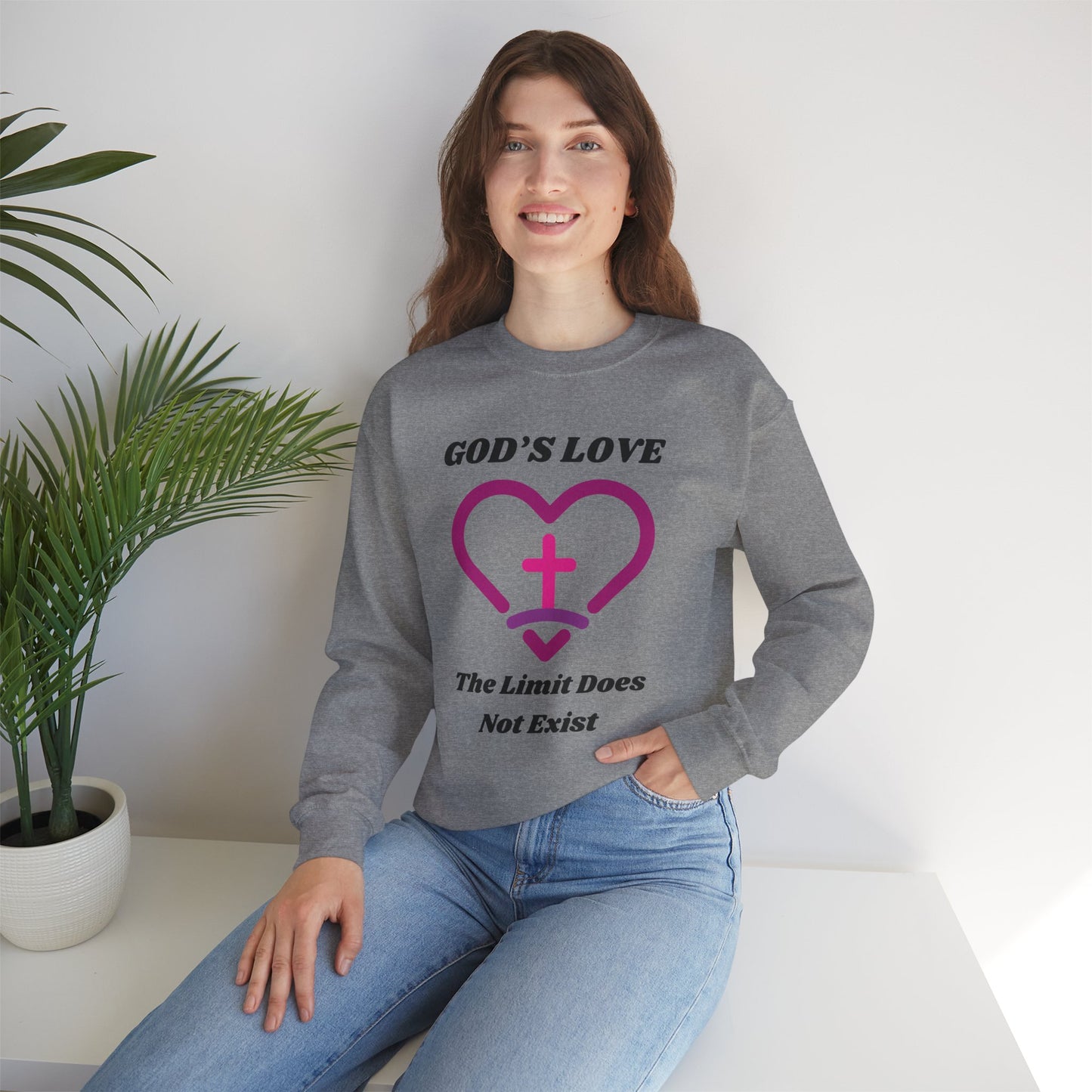 God's Love The Limit Does Not Exist Heavy Blend™ Crewneck Sweatshirt