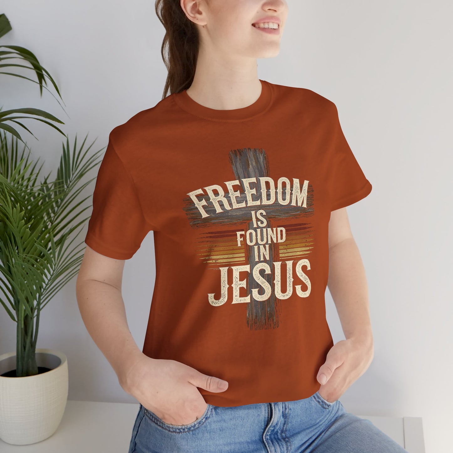 Freedom in found in Jesus Jersey Short Sleeve Tee