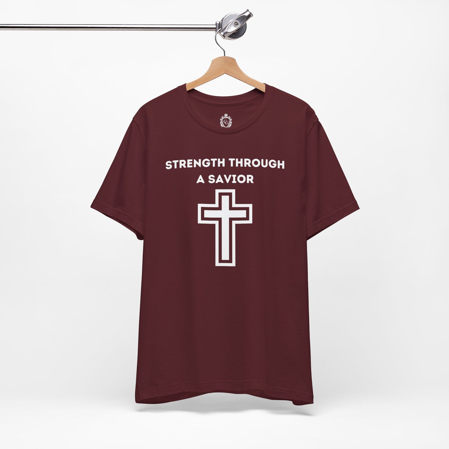 Strength Through A Savior Jersey Short Sleeve Tee