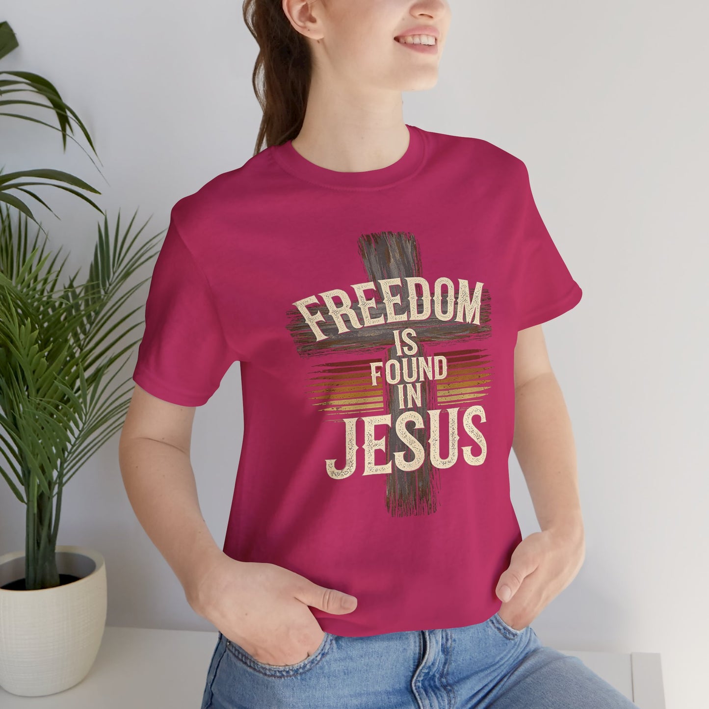 Freedom in found in Jesus Jersey Short Sleeve Tee