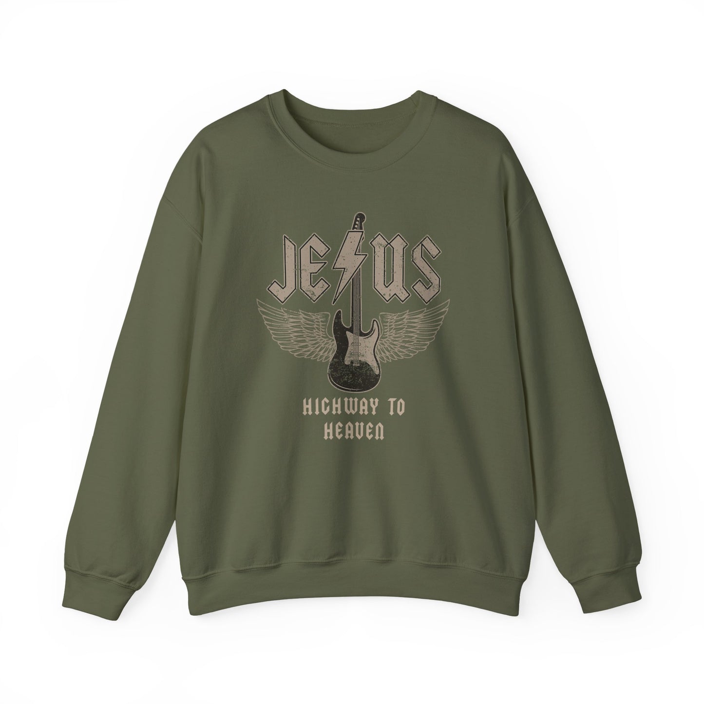 Men's Sweatshirt - Jesus Highway To Heaven