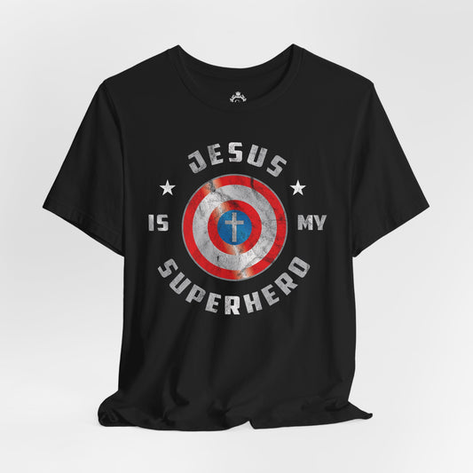 Jesus Is My Super Hero Jersey Short Sleeve Tee
