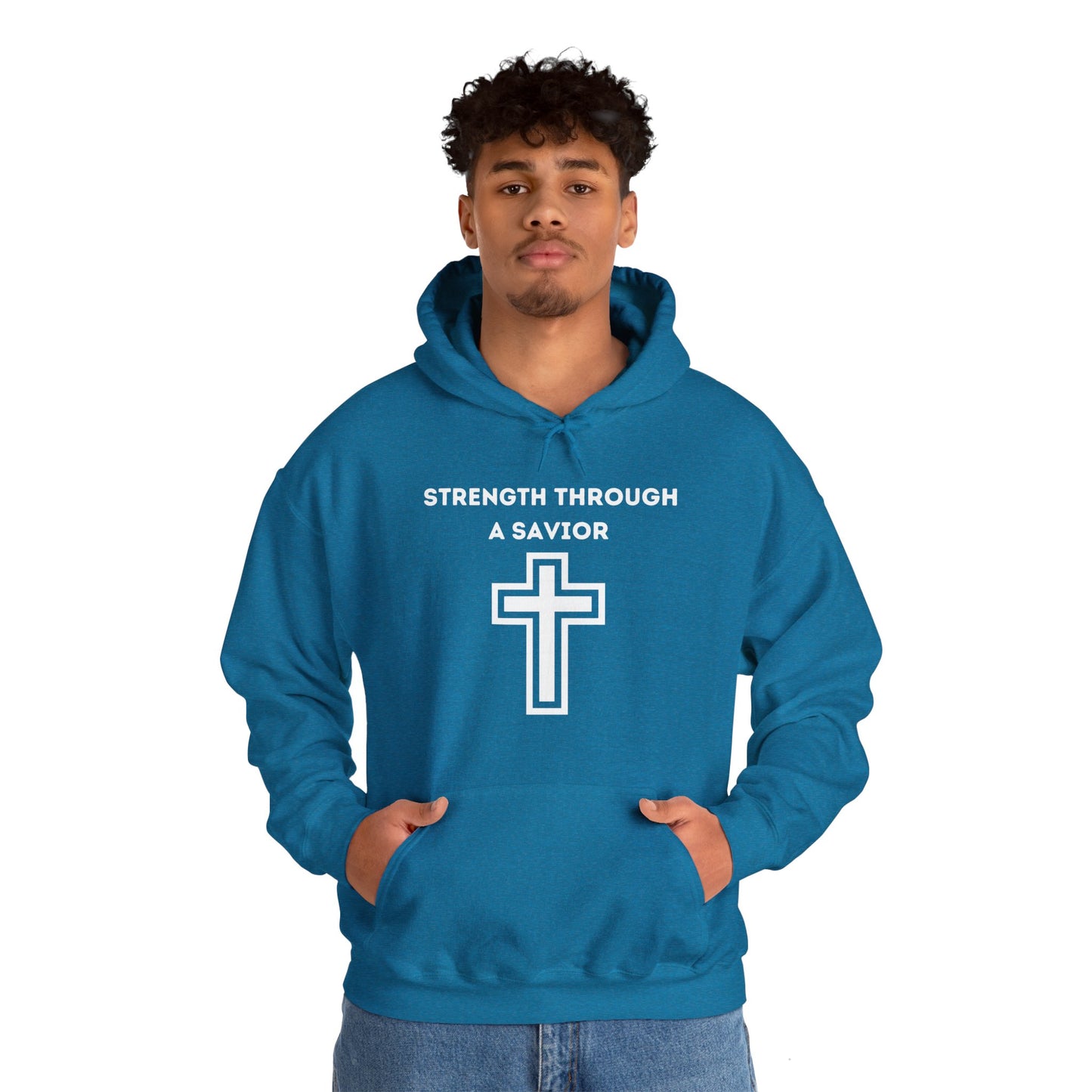 Strength Through A Savior Heavy Blend™ Hooded Sweatshirt