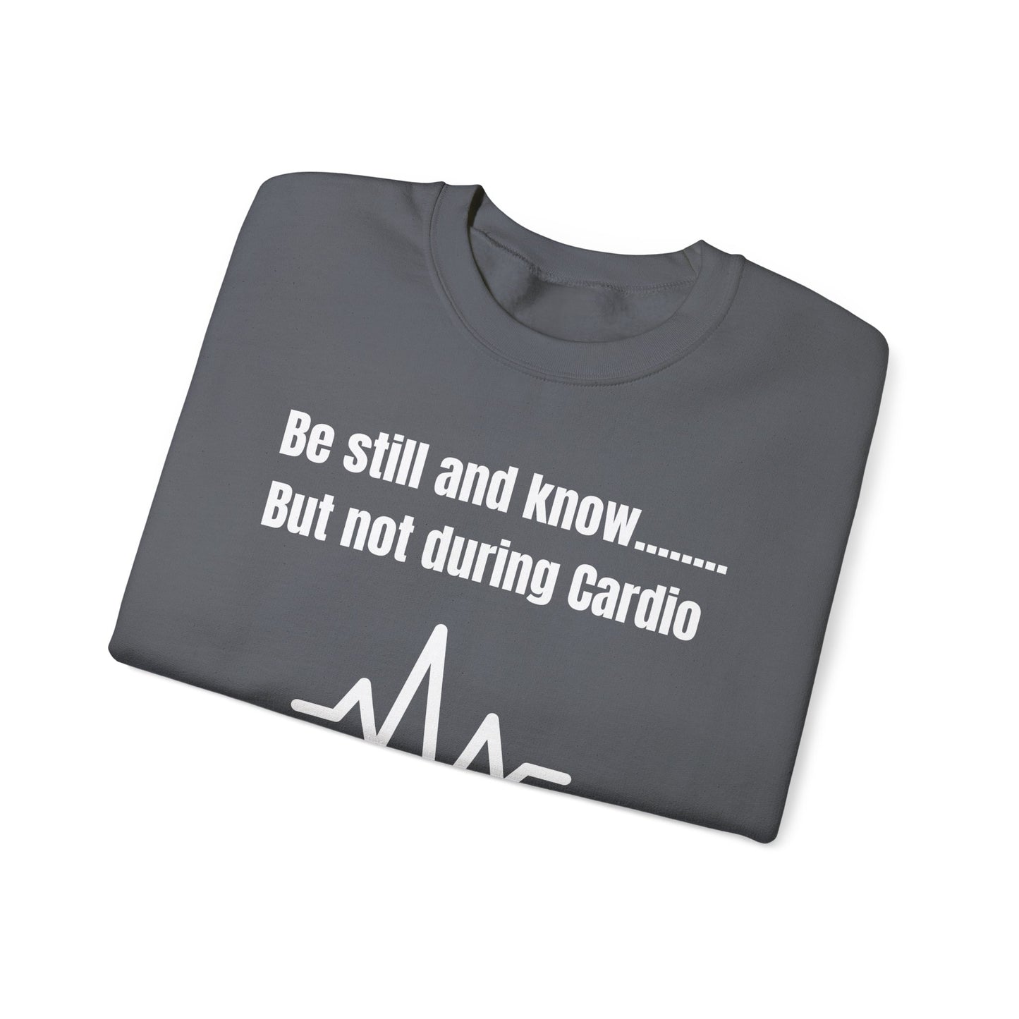 Men's Sweatshirt - Be Still And Know But Not During Cardio